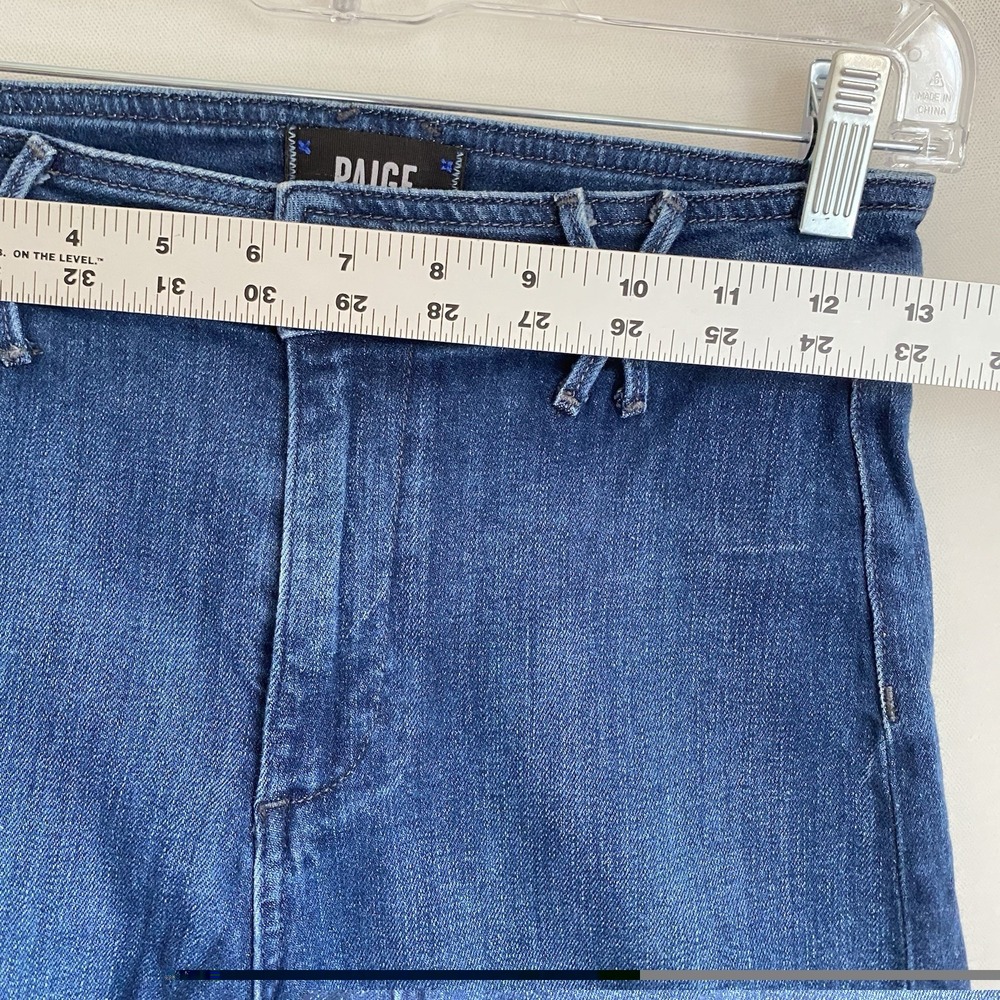 Paige Wide Leg Cropped Jeans Women Size 26 Blue High Rise Stretch - Picture 5 of 10